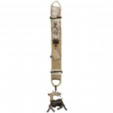 Χριστουγεννιάτικη Κρεμαστή Υφασμάτινη Ζώνη, με Γουνάκι και Ξύλινα Στολίδια (80cm)