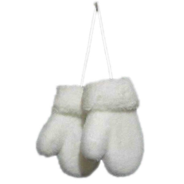 Χριστουγεννιάτικο Κρεμαστά Γάντια Λευκά, Οικολογικά (11cm)