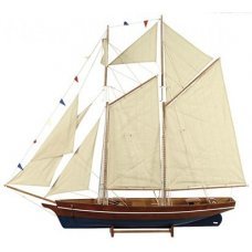 Χριστουγεννιάτικο Διακοσμητικό Ξύλινο Καράβι με Μεγάλα Πανιά και Σημαιάκια (1,50m)
