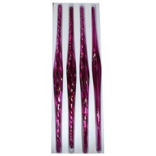 Χριστουγεννιάτικοι Γυάλινοι Σταλακτίτες Οροφής, Μωβ - Σετ 4 τεμ. (40cm)