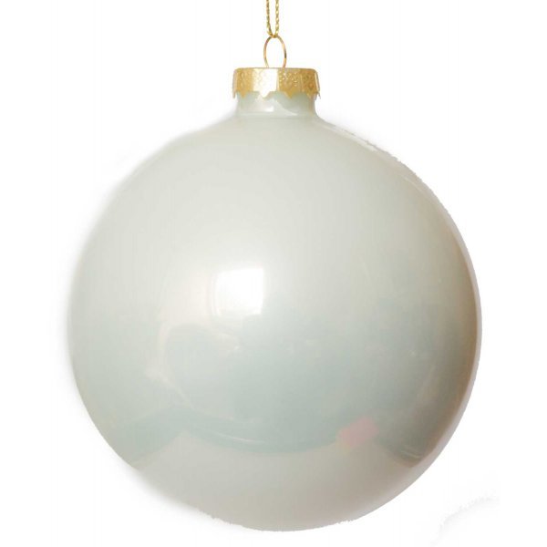Χριστουγεννιάτικη Γυάλινη Μπάλα, Λευκή (10cm)