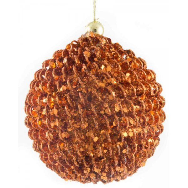 Χριστουγεννιάτικη Μπάλα Μπρονζέ, Ανάγλυφη (8cm)