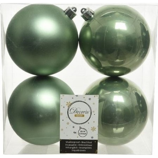 Χριστουγεννιάτικες Μπάλες Πράσινες - Σετ 4 τεμ. (10cm) Χριστουγεννιάτικες Μπάλες Πράσινες - Σετ 4 τεμ. (10cm)