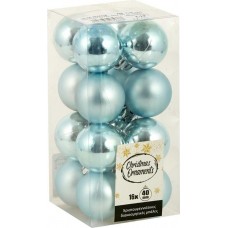 Χριστουγεννιάτικες Μπάλες Γαλάζιες - Σετ 16 τεμ. (4cm)