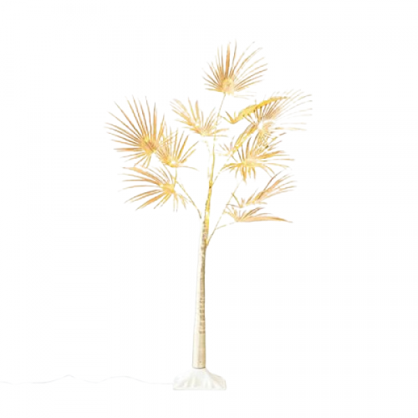 Χριστουγεννιάτικος Φωτιζόμενος Χρυσός Φοίνικας με 80 LED (1,20m)