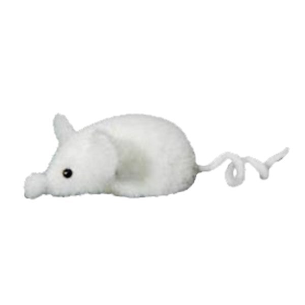 Χριστουγεννιάτικο Κρεμαστό Λευκό Ποντικάκι, Οικολογικό (10cm)