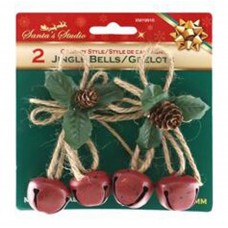 Χριστουγεννιάτικα Μεταλλικά Κουδουνάκια Κόκκινα - Σετ 2 τεμ. (11cm)