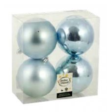 Χριστουγεννιάτικες Μπάλες Γαλάζιο - Σετ 4 τεμ. (10cm)