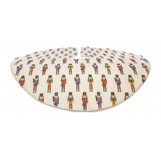 Χριστουγεννιάτικη Ποδιά Δέντρου Μπεζ με Καρυοθραύστες (90cm)