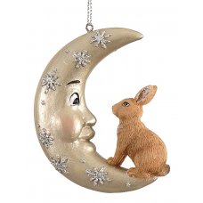 Χριστουγεννιάτικo Λαγός στο Φεγγάρι (9cm)