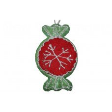 Χριστουγεννιάτικη Κρεμαστή Καραμέλα, Πράσινο με Κόκκινο (15cm)