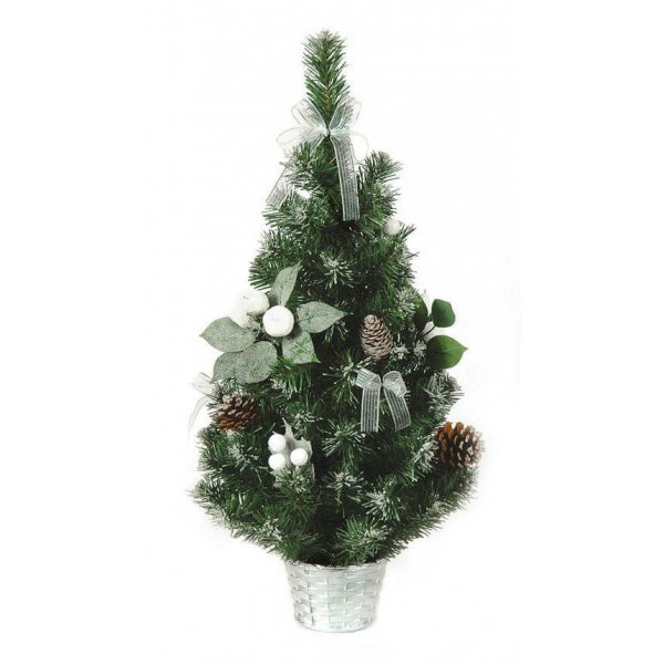 Χριστουγεννιάτικο Επιτραπέζιο Δέντρο Στολισμένο με Γλαστράκι (60cm)