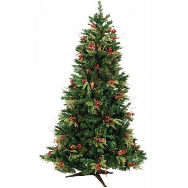 Χριστουγεννιάτικο Δέντρο NCHT με Βατόμουρα και Κουκουνάρια (2,10m)