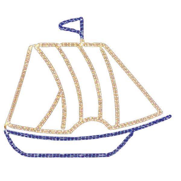 Χριστουγεννιάτικo Επιστύλιo Καράβι με Φωτοσωλήνα (1.5m)