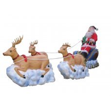 Χριστουγεννιάτικος Φωτιζόμενος Άγιος Βασίλης με Έλκηθρο