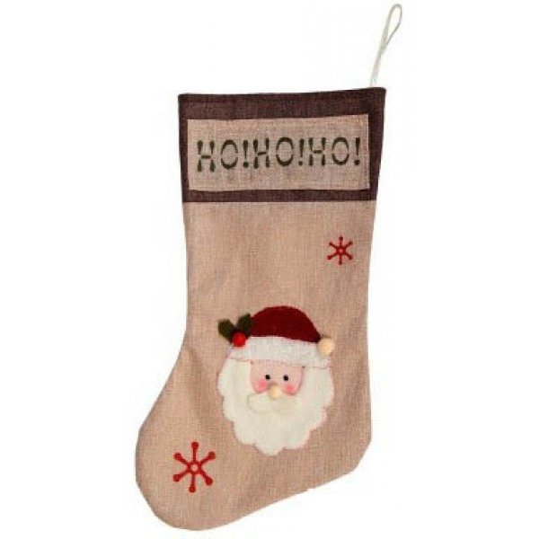 Χριστουγεννιάτικη Διακοσμητική Κάλτσα, Άγιος Βασίλης "Ho Ho Ho" (48cm)
