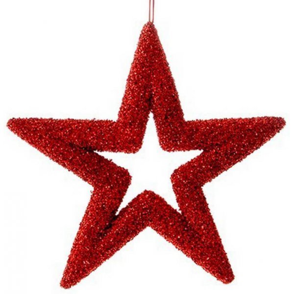 Χριστουγεννιάτικο Αστέρι Οροφής - Βιτρίνας, Κόκκινο (37cm)