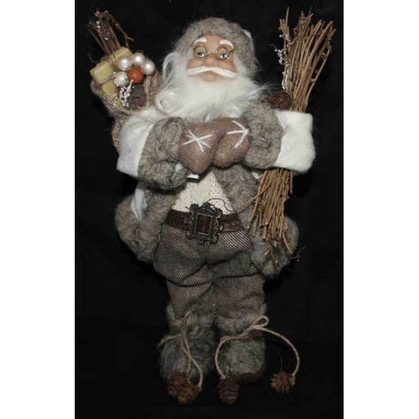 Χριστουγεννιάτικος Διακοσμητικός Άγιος Βασίλης, με Κλαδιά και Σάκο (45cm)