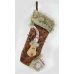Χριστουγεννιάτικη Διακοσμητική Κάλτσα, Καφέ με Γουνάκι και Ανάγλυφο Τάρανδο (44cm)