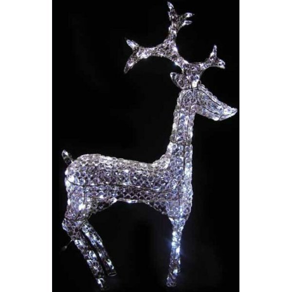 Χριστουγεννιάτικο Φωτιζόμενο Ακρυλικό Ελάφι, Crystal LED (50cm
