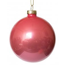 Χριστουγεννιάτικη Γυάλινη Μπάλα Ροζ (8cm)
