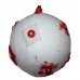 Χριστουγεννιάτικη Μπάλα Λευκή, με Τσόχα και Κόκκινα Κουμπιά (10cm)