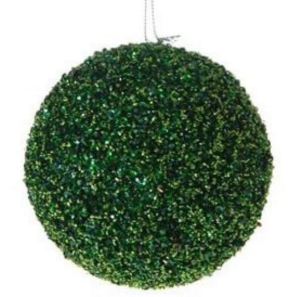 Χριστουγεννιάτικη Πράσινη Μπάλα, με Στρας (10cm)