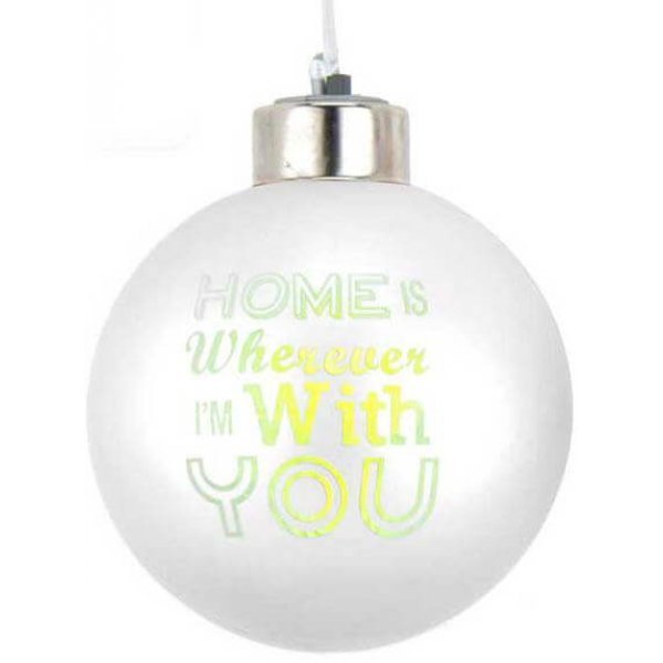 Χριστουγεννιάτικη Γυάλινη Μπάλα Φωτιζόμενη Λευκή, με Επιγραφή (8cm) Χριστουγεννιάτικη Γυάλινη Μπάλα Φωτιζόμενη Λευκή, με Επιγραφή (8cm)
