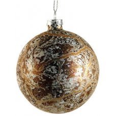 Χριστουγεννιάτικη Γυάλινη Μπάλα Καφέ Αντίκα (8cm)