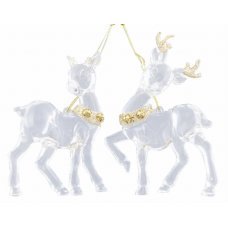 Χριστουγεννιάτικο Ελάφι Διάφανο με Στρας (13cm)