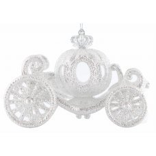 Χριστουγεννιάτικη Ακρυλική Άμαξα Κολοκύθα Διάφανη με Στρας (10cm)