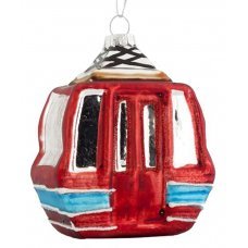 Χριστουγεννιάτικo Γυάλινo Tελεφερίκ Κόκκινο (11,5cm)