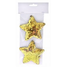 Χριστουγεννιάτικα Αστέρια Χρυσά με Πούλιες - Σετ 2 τεμ. (10cm)