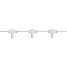 Λευκό Καλώδιο Επέκτασης με 20 Κάθετους Συνδέσμους για DIY Κουρτίνα (2m)