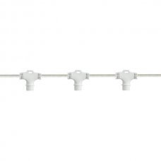 Λευκό Καλώδιο Επέκτασης με 6 Κάθετους Συνδέσμους για DIY Κουρτίνα (0.6m)