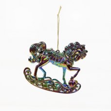 Χριστουγεννιάτικο Ακρυλικό Αλογάκι Πολύχρωμο (10cm)