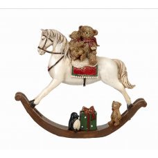 Χριστουγεννιάτικο Διακοσμητικό Άλογο Λευκό (11,5cm)