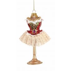 Χριστουγεννιάτικο Γυάλινο Φόρεμα Μπαλαρίνας Κόκκινο (13cm)