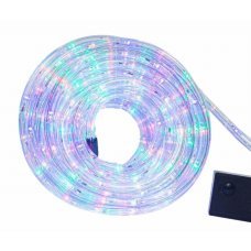 Χριστουγεννιάτικος Φωτοσωλήνας LED Πολύχρωμος με Διάφανο Καλώδιο και Πρόγραμμα (10m)