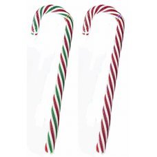 Χριστουγεννιάτικο Ζαχαρωτό Πλαστικό Μπαστουνάκι 2 - Χρώματα (25cm) - 1 Τεμάχιο