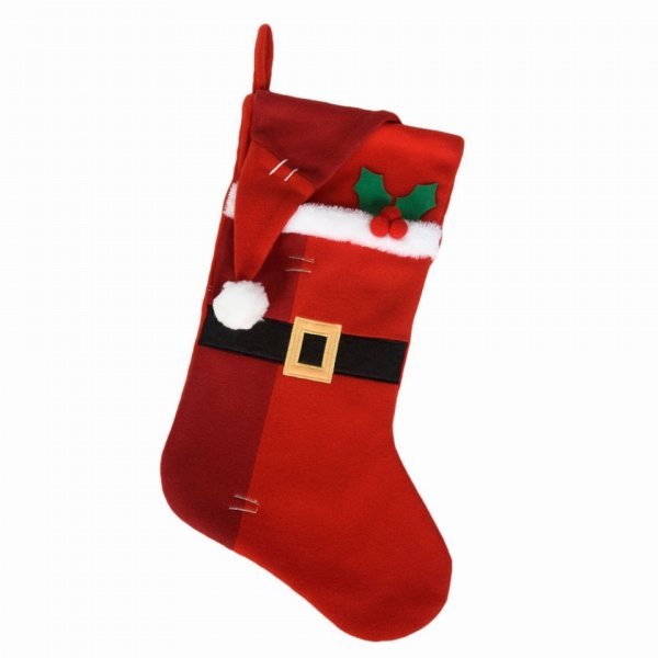 Χριστουγεννιάτικη Διακοσμητική Κάλτσα Κόκκινη, με Σκούφο (50cm)
