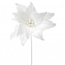 Χριστουγεννιάτικο Λουλούδι Λευκό Αλεξανδρινό (60cm)