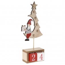 Χριστουγεννιάτικο Ξύλινο Διακοσμητικό Δέντρο με Ημερολόγιο (31cm)