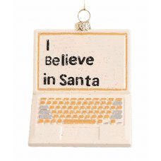 Χριστουγεννιάτικο Κρεμαστό Laptop Λευκό (11,5cm)