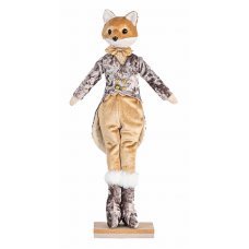 Χριστουγεννιάτικος Διακοσμητικός Βελούδινος Κύριος Αλεπού (43cm)