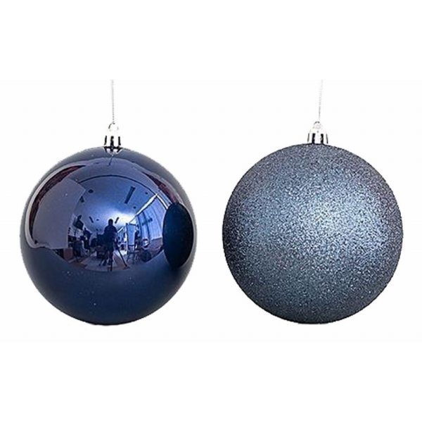 Χριστουγεννιάτικες Μπάλες Μπλε - Σετ 6 τεμ. (10cm)