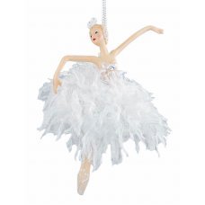 Χριστουγεννιάτικη Μπαλαρίνα με Λευκά Πούπουλα (18cm)
