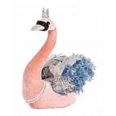 Χριστουγεννιάτικος Διακοσμητικός Κύκνος Ροζ (29cm)