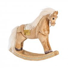 Χριστουγεννιάτικο Βελούδινο Αλογάκι Μόκα (31cm)