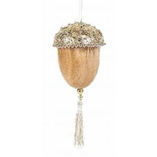 Χριστουγεννιάτικο Βελούδινο Κουκουνάρι Μόκα (20cm)